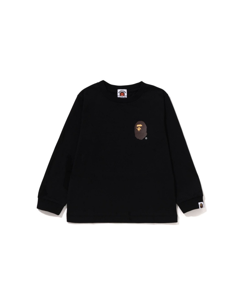 Hauts Bape Multi Logo L/S Noir Enfant | FEI-88758361